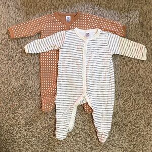 Adorable Kids Footies in Tan and White